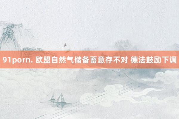 91porn. 欧盟自然气储备蓄意存不对 德法鼓励下调