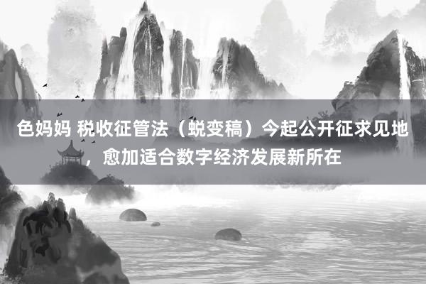 色妈妈 税收征管法（蜕变稿）今起公开征求见地，愈加适合数字经济发展新所在