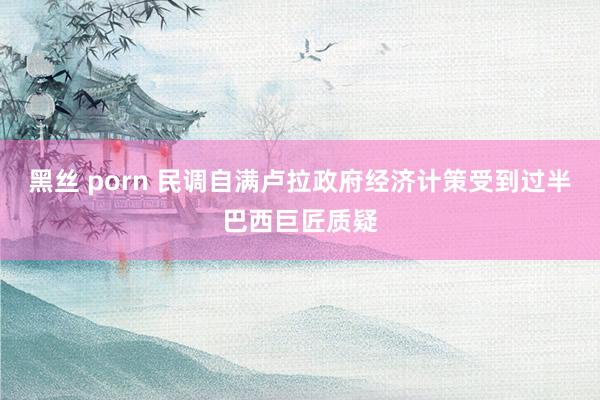 黑丝 porn 民调自满卢拉政府经济计策受到过半巴西巨匠质疑