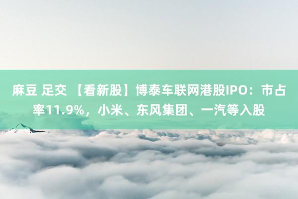 麻豆 足交 【看新股】博泰车联网港股IPO：市占率11.9%，小米、东风集团、一汽等入股